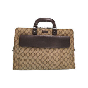 Gucci GG Plus Supreme Briefcase Business Bag Brown